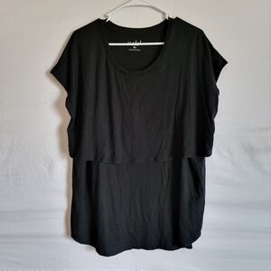 Isabel Maternity Nursing Top Short Sleeve T-Shirt Black Size XL NWT